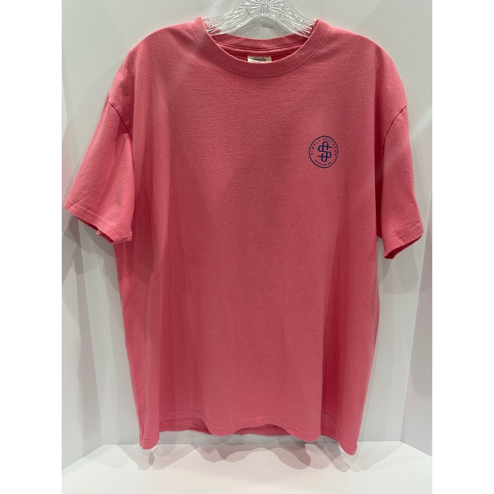 Simply Southern Pink Seashell Graphic T-Shirt Short Sleeve Cotton Mens Large